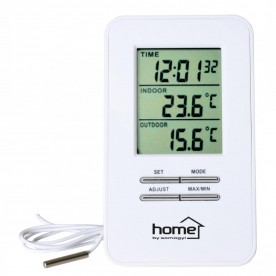 Vezetékes külső-belső hőmérő órával - HC 12